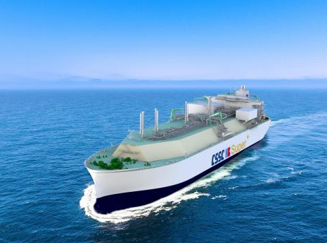 世界上最新的中國第五代大型LNG船正在上海建造