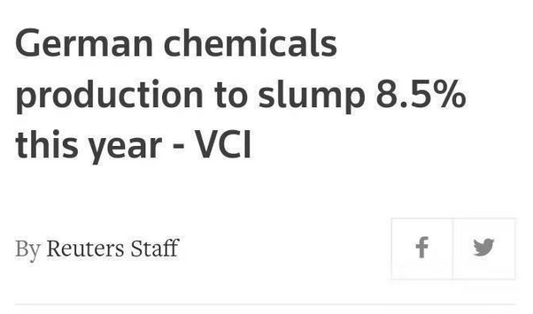 VCI：2022年德國化學品產量預計下降8.5%